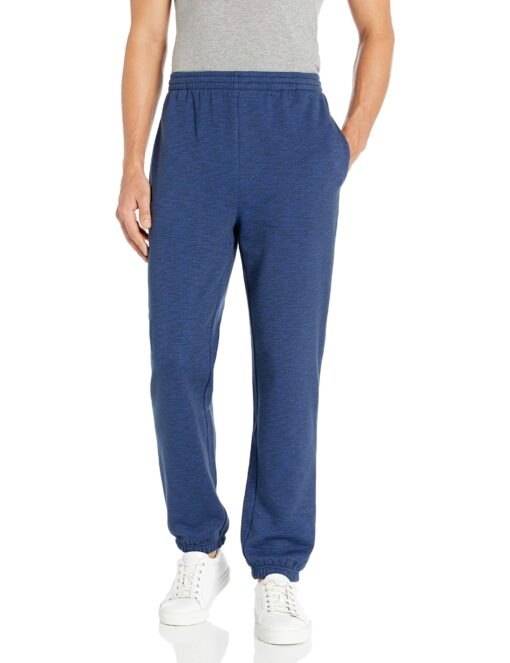 Amazon Essentials Men's Closed Bottom Fleece Sweatpants (Available in Big & Tall) Large Navy Space Dye