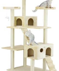 Go Pet Club Cat Tree, 50W x 26L x 72H, Beige 34 81Fni MdwPL