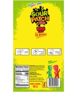 SOUR PATCH KIDS Big Individually Wrapped Soft & Chewy Candy, Christmas Candy Stocking Stuffers, 240 Count Box Mixed-Fruit 45 81FoMzxFp3L