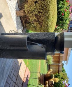 Bowl and Pillar Zen Modern Outdoor Floor Water Fountain 34 1/2" High with LED Light Cascading for Garden Patio Backyard Deck Home Lawn Porch House Relaxation Exterior Balcony - John Timberland 27 81FpXienWIL