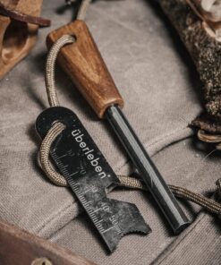überleben Zünden Fire Starter - Traditional Ferro Rod, Handcrafted Wood Handle - 5/16", 3/8", & 1/2" Thick Fire Steel - 12,000-20,000 Strikes - Survival Igniter with Neck Lanyard & Multi-Tool Striker Trad 5/16" 21 81FpgqFk0WL