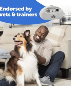 PetSafe Indoor Ultrasonic Dog Bark Control - No Collar Needed - Up to 25 ft Range - Anti-Bark Pet Training System - Automatic with Manual Trainer Button One Size 19 81FqiG1LFyL