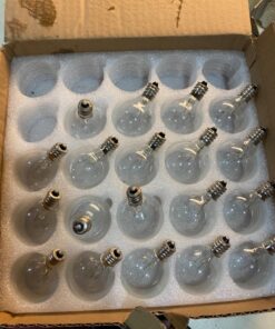 Brightown G40 Replacement LED Light Bulbs, 25 Pack Clear Globe Bulb fits E12 C7 Candelabra Screw Base Sockets, 1.5 Inch Dimmable Edison Light Bulbs for Indoor Outdoor Patio Decor, Warm White Clear-led 31 81FrBNtkCbL
