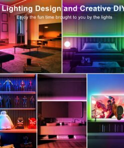 TJOY 50ft Bluetooth LED Strip Lights, Music Sync 5050 LED Light Strip RGB Color Changing LED Lights Strip with Phone Remote, LED Lights for Bedroom Kitchen TV Party TIKTOK DIY (APP+Remote +Mic) 22 81FsowaSPjL
