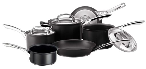 Circulon Infinite Milkpan, Saucepan and Frypan Set of 6 Non-Stick - Stainless Steel lids - Hard Anodized Aluminium Cookware – Induction, Oven and Dishwasher Safe