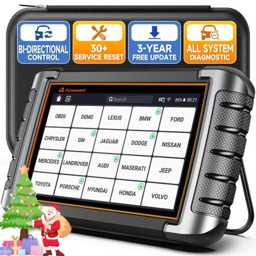 FOXWELL NT809 Bidirectional Scan Tool,2023 All System OBD2 Scanner Diagnostic Tool,30+ Service Reset, ABS Bleeding/Oil Reset/Battery Register,Car Diagnostic Scanner for Cars,7" Touchscreen,Easy to Use