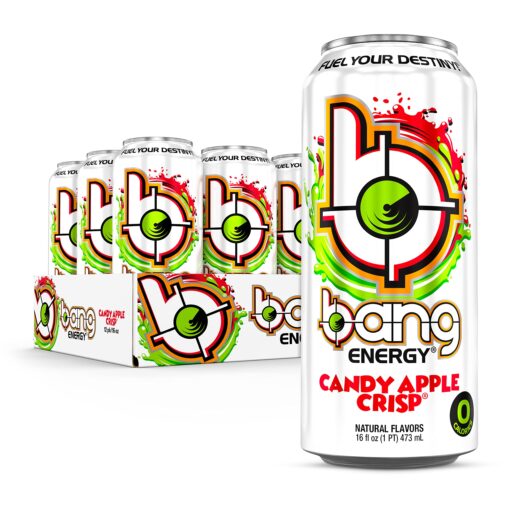 Bang Energy Candy Apple Crisp, Sugar-Free Energy Drink, 16-Ounce (Pack of 12) 21 Fl Oz (Pack of 12)