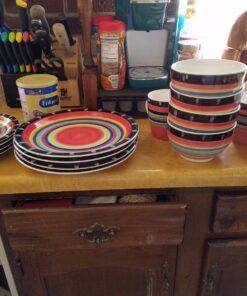 Gibson Home Casa Stella Dinnerware Set, Red, 16-piece 32 81FvRd 2RmL