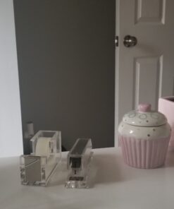 OfficeGoods Acrylic Tape Dispenser - Beautiful Modern Accessory for The Stylish Desk at Home, The Office, or School - Holds Standard, Large & Extra-Large Tape Rolls - Silver 25 81FvySNPpjL