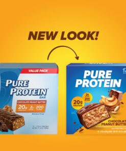 Alternative view of Pure Protein Bars, High Protein, Nutritious Snacks to Support Energy, Low Sugar, Gluten Free, Chocolate Peanut Butter, 1.76oz, 12 Count (Packaging May Vary)