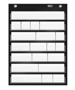 Magnetic Pocket Chart with 10 Dry Erase Cards for Standards,Daily Schedule,Activities,Class demonstrations (Black) Black 10 81Fz92AjLwL