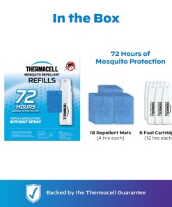 Thermacell Mosquito Repellent Refills; Compatible with Any Fuel-Powered Thermacell Repeller; Highly Effective, Long Lasting, No Spray, No Scent, No Mess; 15 Foot Zone of Mosquito Protection Original - Mosquito 72 Hour 19 81FzGFWXbEL