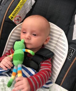 Green Sprouts Animal Friend Rattle Made from Organic Cotton | Encourages Whole Learning The Healthy & Natural Way | Crocheted by Hand, Soft & Flexible, Playful Rattle Sound Pink 27 81G 0kD3L1L 1