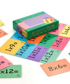 Multiplication Flash Cards, one Set of 0-12 Times Tables Cards, 169 Double Sided Multiplication Flash Cards with 2 Rings Included (Keeps Cards Tidy) 15 81G 1aVe6DL