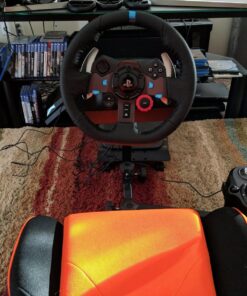 OpenWheeler GEN3 Racing Wheel Simulator Stand Cockpit Orange on Black, Video Game Controller, Fits All Logitech G923, G920, Thrustmaster, Fanatec Wheels, Compatible with Xbox One, PS4, PC Platforms. 60 81G Zrid 2L