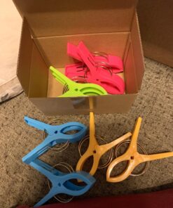 ECROCY Beach Chair Towel Clips on Cruise, 8 Pack Large Clamps,Clothes Pegs,Beach Towel Holder to Keep Your Towel from Blowing Away,Heavy Duty and in Bright Colors Single Thickness - 8 Pack 17 81G abpU0KL