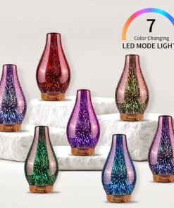 Alternative view of Porseme Essential Oil Diffuser, Aroma Ultrasonic Humidifier with Rose Gold Handmade Glass, BPA Free, 7 Color Changing Night Light, Waterless Auto-Off, Timer Setting (Rose Gold Volcano) B2-100ml Rose Gold Volcano