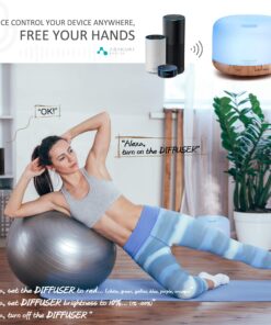 ASAKUKI Smart Wi-Fi Essential Oil Diffuser, App and Voice Control Compatible with Alexa, 500ml Aromatherapy Humidifier for Relaxing Atmosphere in Home Office Bedroom Gold 22 81G2DXTgDyL