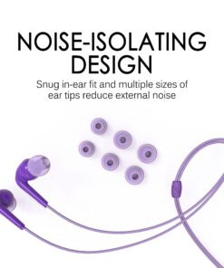 MEE audio Earphone Noise Isolating In-Ear Headphones with Memory Wire Wired Purple 14 81G2x7S9K4L