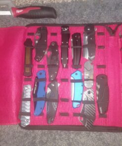 UNITED CUTLERY Large Pocket Knife Storage Case – Faux Leather Exterior, Felt-Lined Interior, Elastic Straps for Knives, Zipper Closure, Holds 40 Knives, For Protecting and Storing Knife Collection 33 81G4L M0Q1L