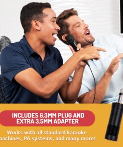 Singing Machine Wired Microphone for Karaoke, (Black) - Unidirectional Dynamic Vocal Microphone - Plug-In Microphone for Karaoke Machine, AMP, & Speaker - Mic for Singing, Public Speaking, & Parties 1 Black 18 81G4NRHyfrL