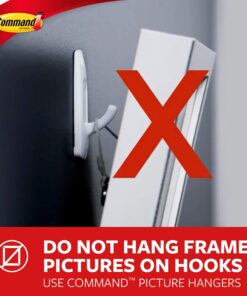 Command Small Wire Toggle Hooks, Damage Free Hanging Wall Hooks with Adhesive Strips, No Tools Wall Hooks for Hanging Christmas Decorations, 10 Clear Hooks and 12 Command Strips 10 Hooks 29 81G6CBXps3L 5
