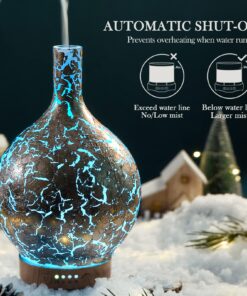 Porseme Silver Plated Essential Oil Diffuser Glass Aromatherapy Ultrasonic Humidifier Cool Mist, Auto Shut-Off,Timer Setting, BPA Free for Home Hotel Yoga Leisure SPA Office Premium Gift 100ml A3-100ml Silver Plated Aladdin 11 81G6ZUGRfbL