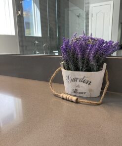 Butterfly Craze Artificial Lavender Plants in Rustic Wooden Planters - Lifelike, Stunning Faux Silk Purple Flowers Perfect for Elevating Your Patio, Home Décor, or Office (Set of Two), White Pots 33 81G6ovzjeL