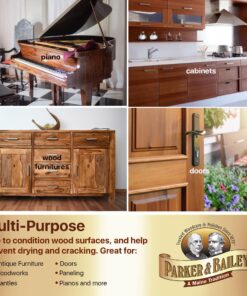 PARKER & BAILEY FURNITURE CREAM - Multisurface Wood Cleaner And Polish Furniture Quick Shine Restorer Protector Kitchen Cabinets Surface Cleaner House Cleaning Supplies Home Improvement, 16oz 16 Fl Oz (Pack of 1) 32 81G7dVrcJZL