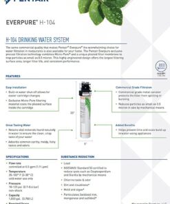 Pentair Everpure H-104 Quick-Change Filter Cartridge, EV961211, For Use in Everpure H-104 Drinking Water System, 1,000 Gallon Capacity, 0.5 Micron 19 81G8g7Z02DL