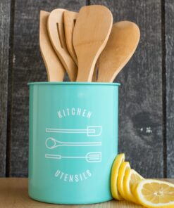 Now Designs Powder-Coated Steel Utensil Crock, Turquoise 20 81G8hAx0LPL