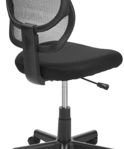 Amazon Basics Low-Back, Upholstered Mesh, Adjustable, Swivel Computer Office Desk Chair, Black, 21.25"D x 22.5"W x 38"H 27 81GB5vQKbWL