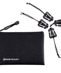 BOOSTEADY Pack of 10 Tactical Gear Clip Molle Web Dominators for Outdoor Hydration Tube Backpack Straps Management with Zippered Pouch Black 16 81GBmEJ7uLL