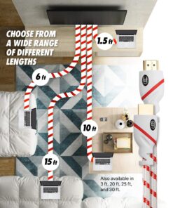 HDMI Cable 25 ft - 4K Resolution UHD 2.0b Ready - Supports Ethernet HDR Video Ultra HD Bandwidth 18Gbps - Audio Return Channel - 25 Feet (7.6 Meters) High Speed HDMI Cable 25FT 1 15 81GCLVt RcL 1