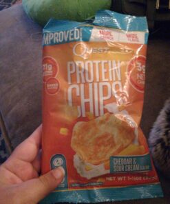 Quest Nutrition Cheddar & Sour Cream Protein Chips, Low Carb, Gluten Free, Potato Free, Baked, Pack of 8 1.7 Ounce (Pack of 8) 33 81GDLPKXeyL