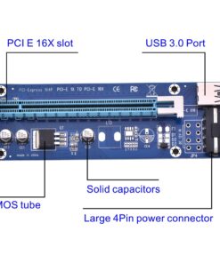 Alternative view of Optimal Shop PCI Express 16x to 1x Powered Riser Adapter Card w/60cm USB 3.0 Extension Cable and 4-Pin MOLEX to SATA Power Cable-GPU Riser Extender Cable-Ethereum Mining ETH (2 Pack 4 Pin) 2 Pack 4 Pin