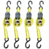 Ratchet Tie Down Strap – 4 Pack – 1 Inch – 15 Feet – 500 LBS Working Load – 1500 LB Break Strength – Cam buckle Alternative – Cargo Straps Perfect for Moving Appliances, Lawn Equipment, Motorcycle, ATV by Everest 12 81GE63tbckL