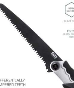 SOG Folding Saw - Wood Saw, Hand Saw, Pruning Saw and Camping Saw with 8.25 Inch Removable Blade and Compact Sheath for Foldable Saw (F10N-CP) , Black 11 81GFpUQzG L