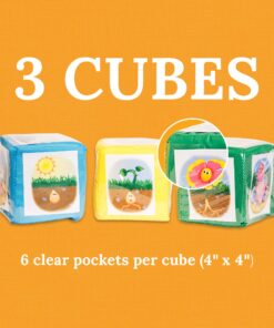 Carson Dellosa Education Carson Dellosa Differentiated Instruction Cubes—Blue, Yellow, Green Foam Learning Cubes with Clear Pockets, Customizable Learning Activities and Cards for All Subjects (3 pc) 8 81GGTmBYyTL