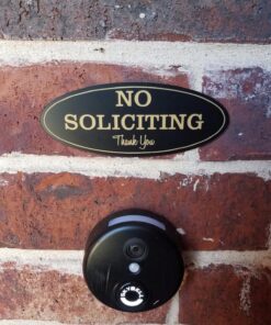 Oval No Soliciting Sign (Black/Gold) Small 2" X 5" - Small Black / Gold 11 81GH6kXvmL
