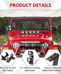 Dual A-Pillar Light Brackets - ALAVENTE Dual Lower Windshield LED Work Light Mounts Kit For 2007-2018 Jeep Wrangler JK/JKU (Pair, Black) Lower Windshield Dual Brackets 27 81GHYfpAQ1L