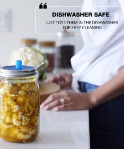 Masontops Pickle Pipes - Airlock Fermentation Lids - Fermentation Kit for Small Mouth Mason Jar Sauerkraut & Pickle Kit - Fermentation Jar Not Included Small Mouth 4PK 15 81GILUhAhUL