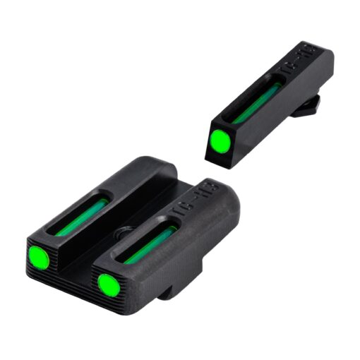 TRUGLO TFO Tritium & Fiber-Optic Handgun Sight | Snag-Resistant Front & Rear Bright Night Sights, Compatible with Glock Handguns Green Front / Green Rear Glock 42/43