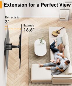 Perlegear UL Listed Full Motion TV Wall Mount for 42-85 inch TVs up to 132 lbs, TV Mount with Dual Articulating Arms, Tool-Free Tilt, Swivel, Extension, Leveling, Max VESA 600x400mm, 16" Studs, PGLF8 25 81GIxRp0VL