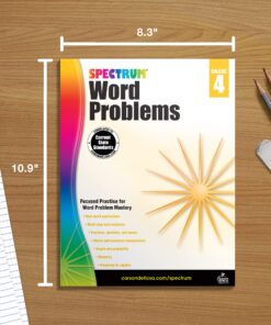 Spectrum Math Word Problems Grade 4 Workbook, Ages 10 to 11, 4th Grade Math Word Problems, Fractions, Decimals, Money, Measurements, Multi-Step Word Problems, and Preparing for Algebra - 128 Pages 15 81GJAhhD9rL