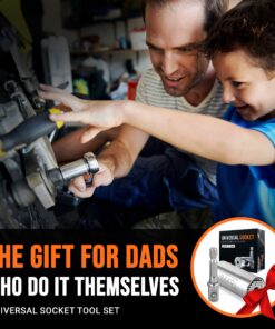 RAK Universal Socket Tool Stocking Stuffer Gifts for Men - Super Socket Gifts for Him - Adjustable Grip Socket Adapter Set for Husband, Mechanic, Handyman, Tools for Men - Christmas Gifts 2 pc set 28 81GL9jAh6DL