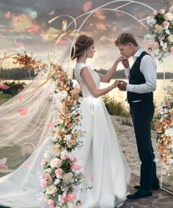 Adorox 7.8ft Backdrop Stand - Balloon Arch Kit, Stable Balloon Arch Frame, Metal Wedding Arch for Wedding Birthday Party Baby Shower Decoration(White) 1 White 1pc 25 81GLwLTkcCL