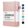 Taja Address Book with Alphabetical Tabs,Hardcover Address Book Large Print for Record Contacts, Small Address Book to Store All Your Important Informations In One Place - Rose Gold a. Rose Gold 12 81GMBrWerlL