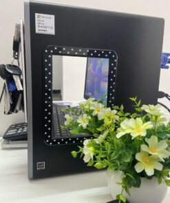 Magnetic Locker Mirror, 5" x 7" Real Glass Mirrors for School Locker, Bathroom, Household Refrigerator, Locker Accessory, Workshop Toolbox, or Office Cabinet. Black Polka 8 81GN69m CPL