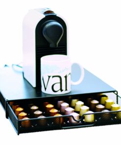 Alternative view of DecoBrothers Original Pod Holder Mesh Drawer, 56 Nespresso Capsule Organizer, Black Black Mesh